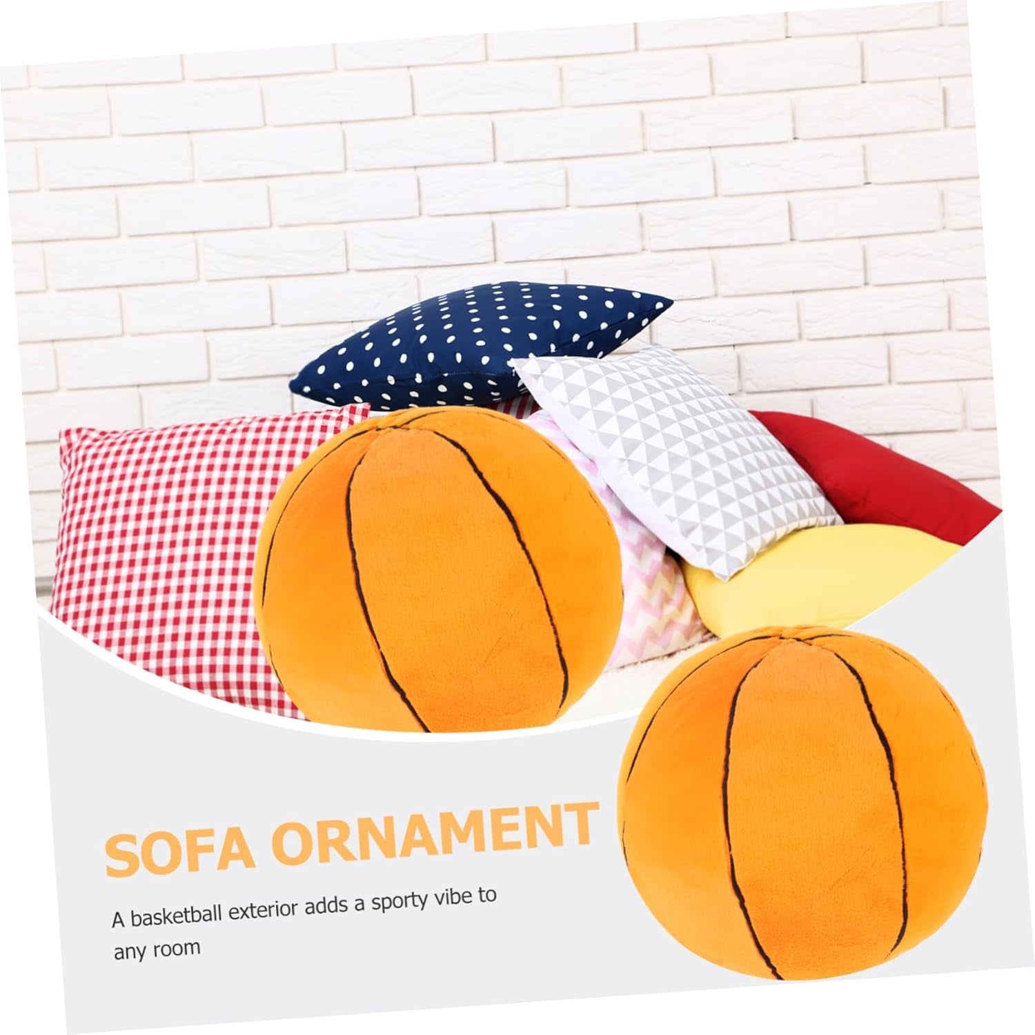 Basketball Pillow Sitting Cushion Pouf Seat Siaticease Seat Cushion Plush Pillow Tiolet Seats Pillows for Couch Bed Pillows Basketball Throw Pillows Charming Plush Sphere Pp Cotton