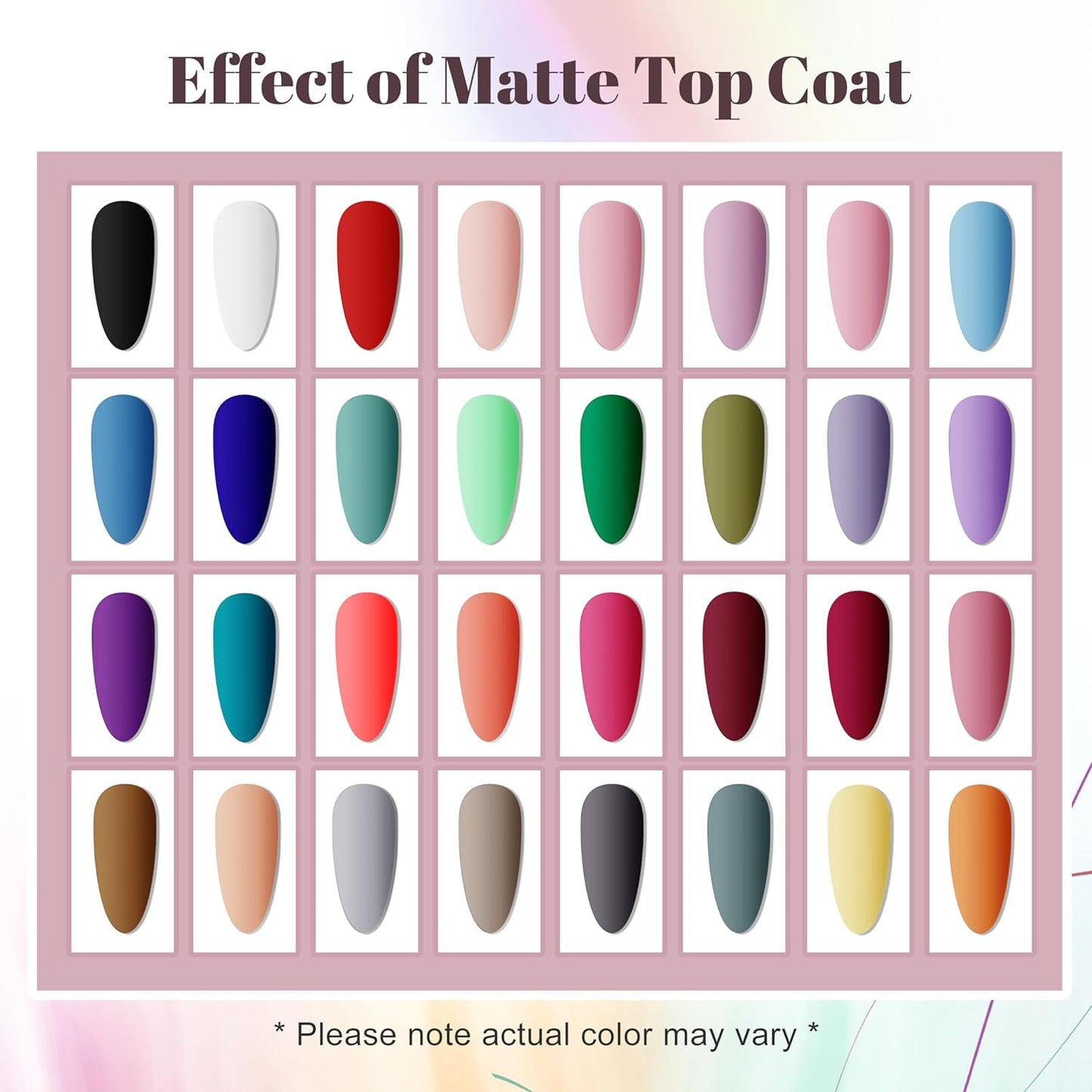 36 PCS Gel Nail Polish Set- Gel Nail Kit with 32 Colors Gel Polish Kit Base Coat No Wipe Top Coat Matte Top Coat Nail Polish Set Green Blue Red Pink Collection Gifts for Women